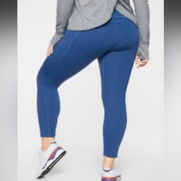 ATHLETA ALL IN REACTION 7/8 TIGHT Medium Atlantis Blue - Picture 2 of 9